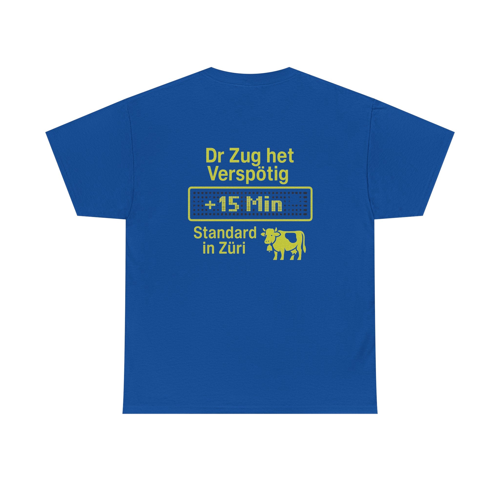 Dr Zug het Verspötig – Schweizer ÖV Meme Shirt