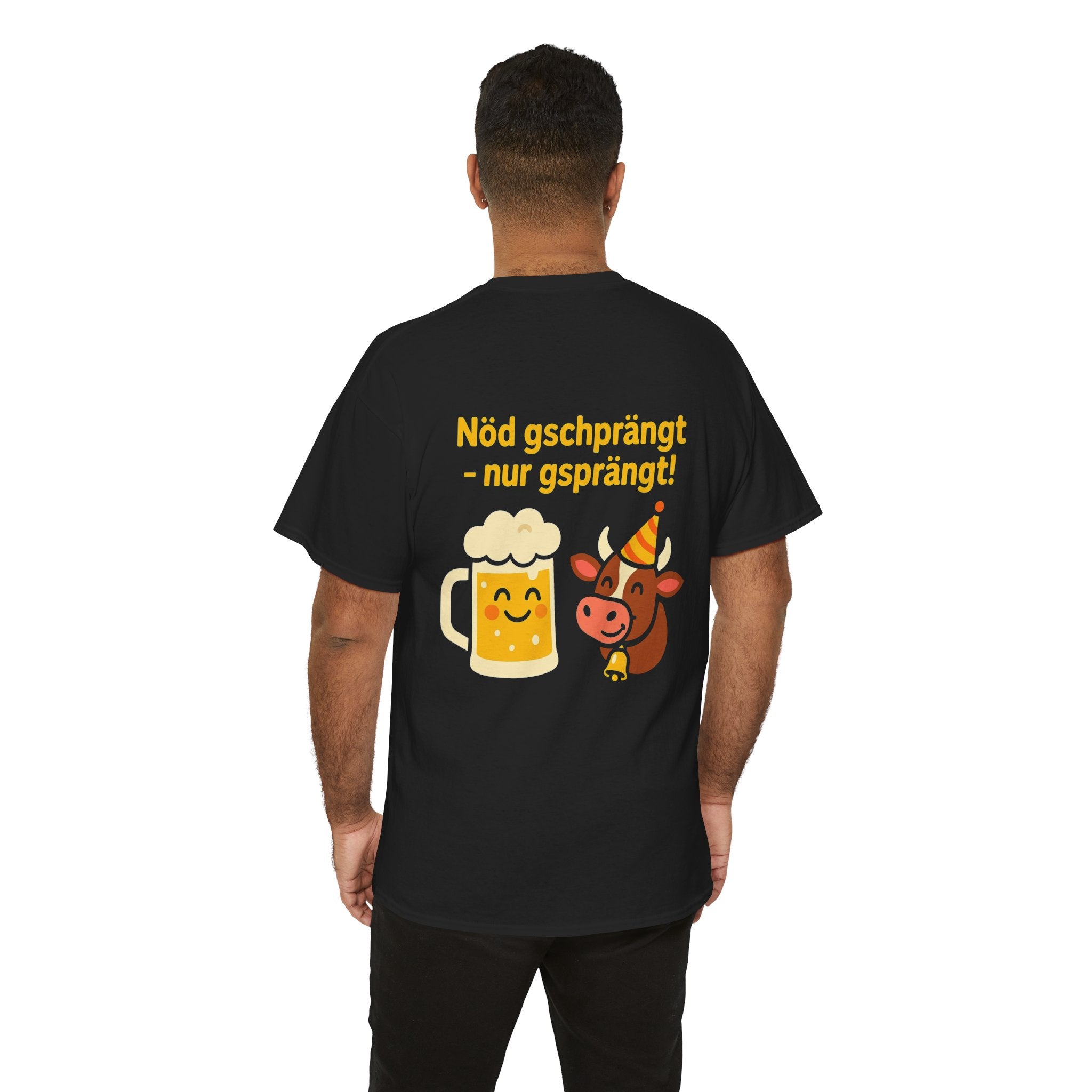 Nöd gschprängt – nur gsprängt – Schweizer Party Humor Shirt