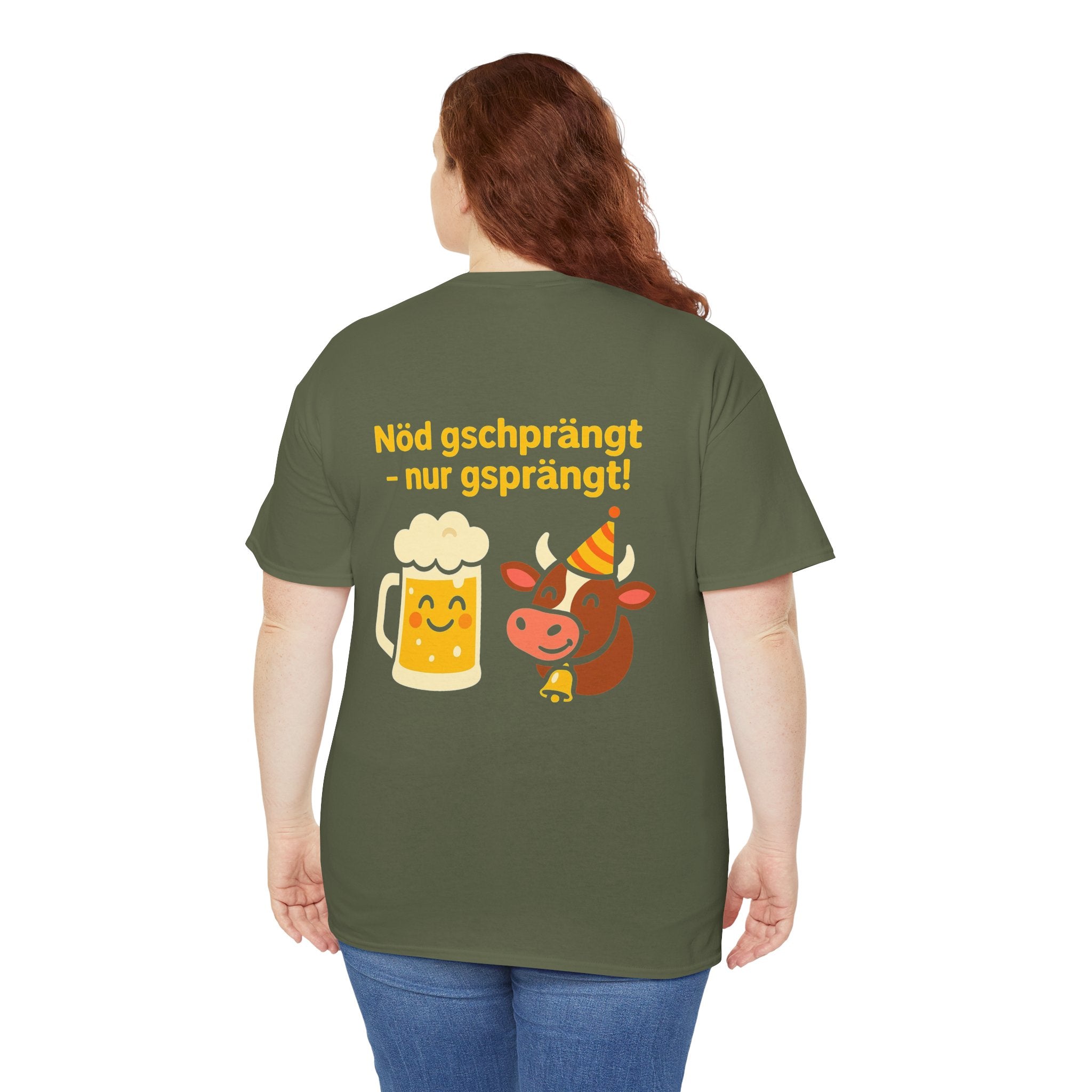 Nöd gschprängt – nur gsprängt – Schweizer Party Humor Shirt