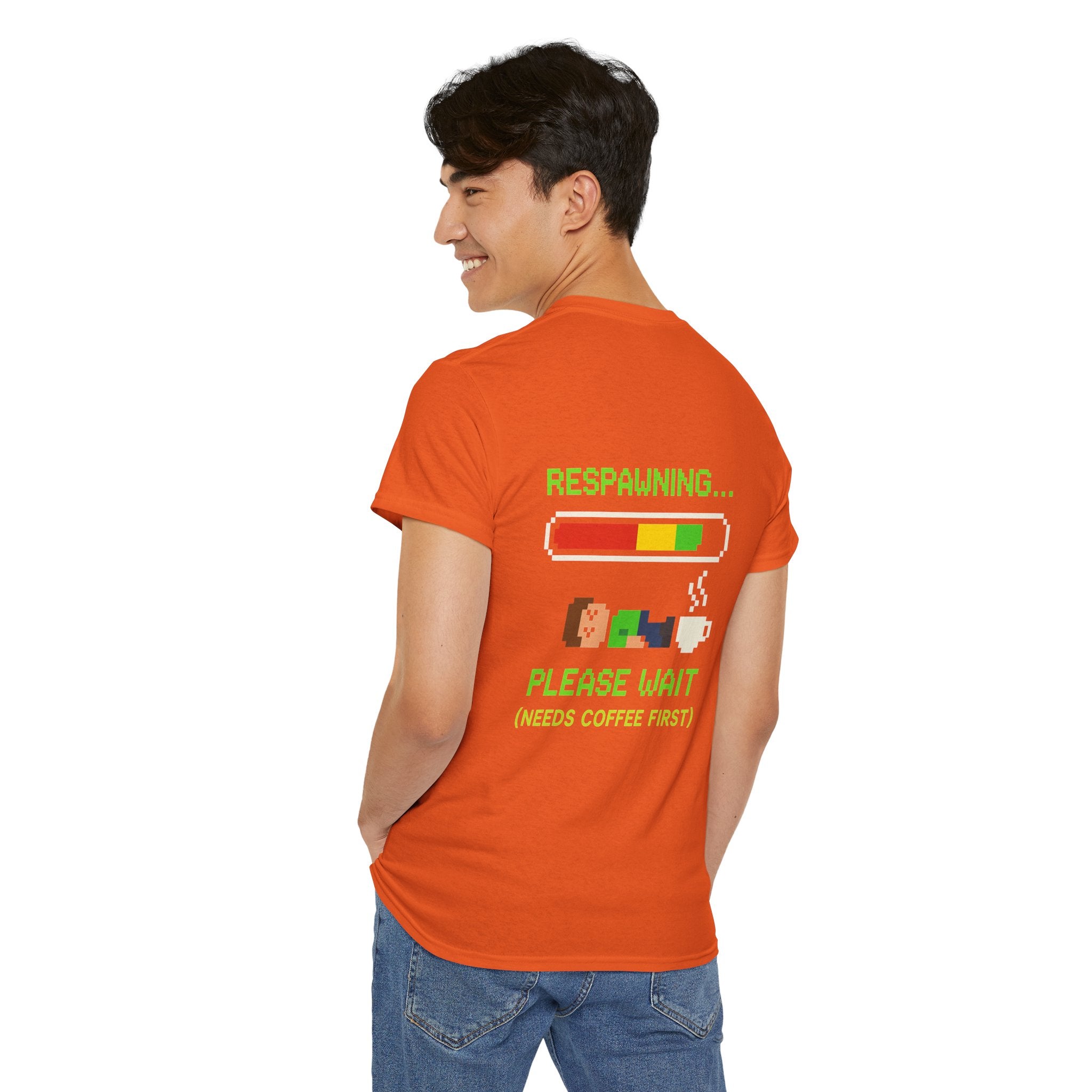 Respawning… Please Wait – Gamer Kaffee Meme T-Shirt