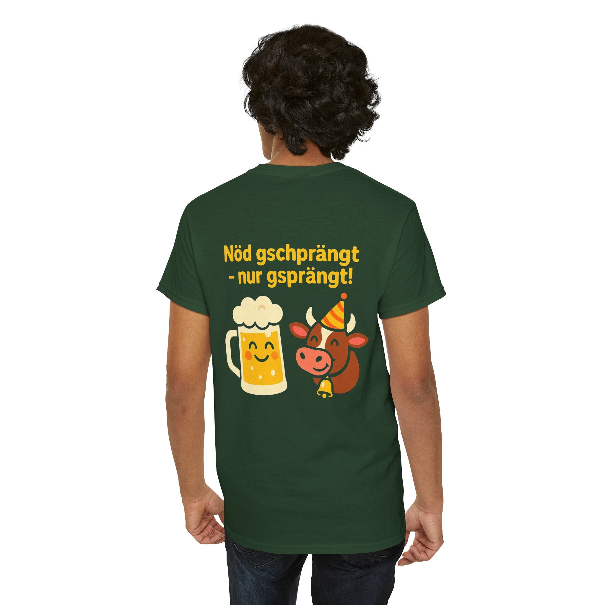 Nöd gschprängt – nur gsprängt – Schweizer Party Humor Shirt