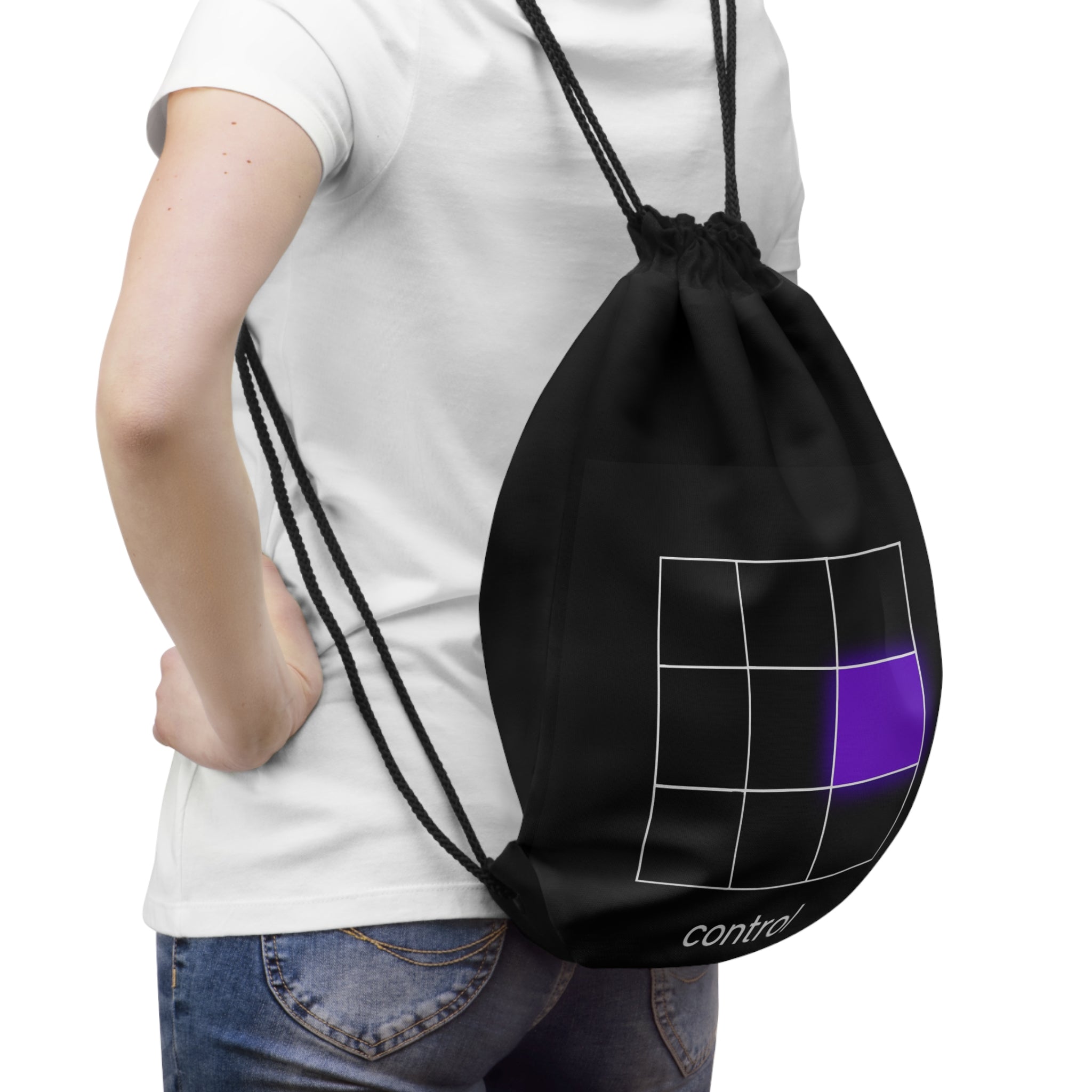 Neon Grid – Futuristischer Streetwear Turnbeutel