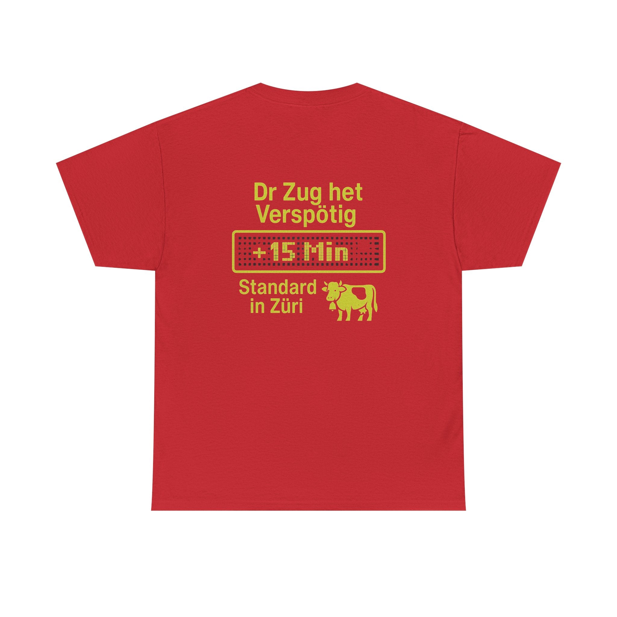 Dr Zug het Verspötig – Schweizer ÖV Meme Shirt