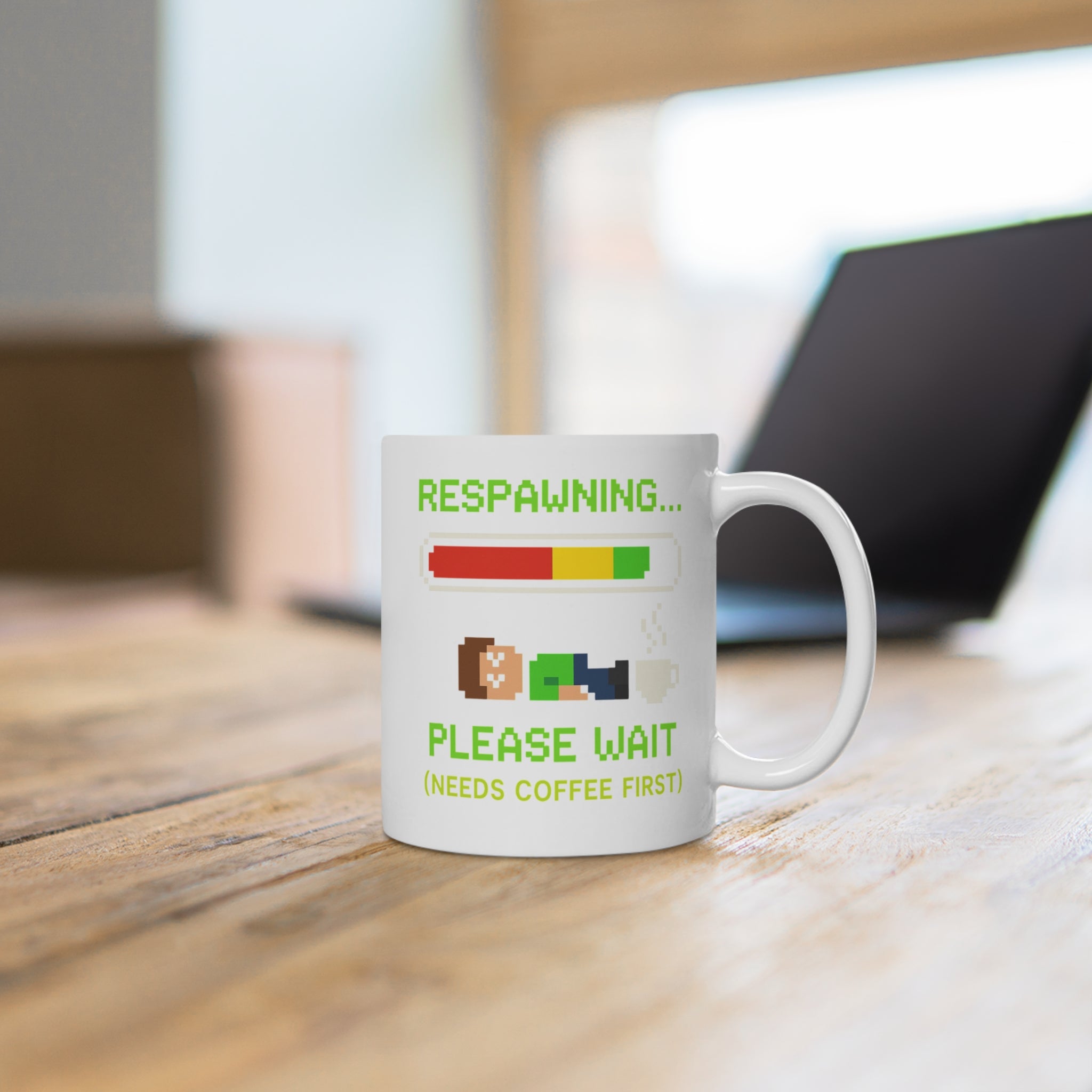Respawning… Please Wait – Gamer Kaffee Meme Tasse