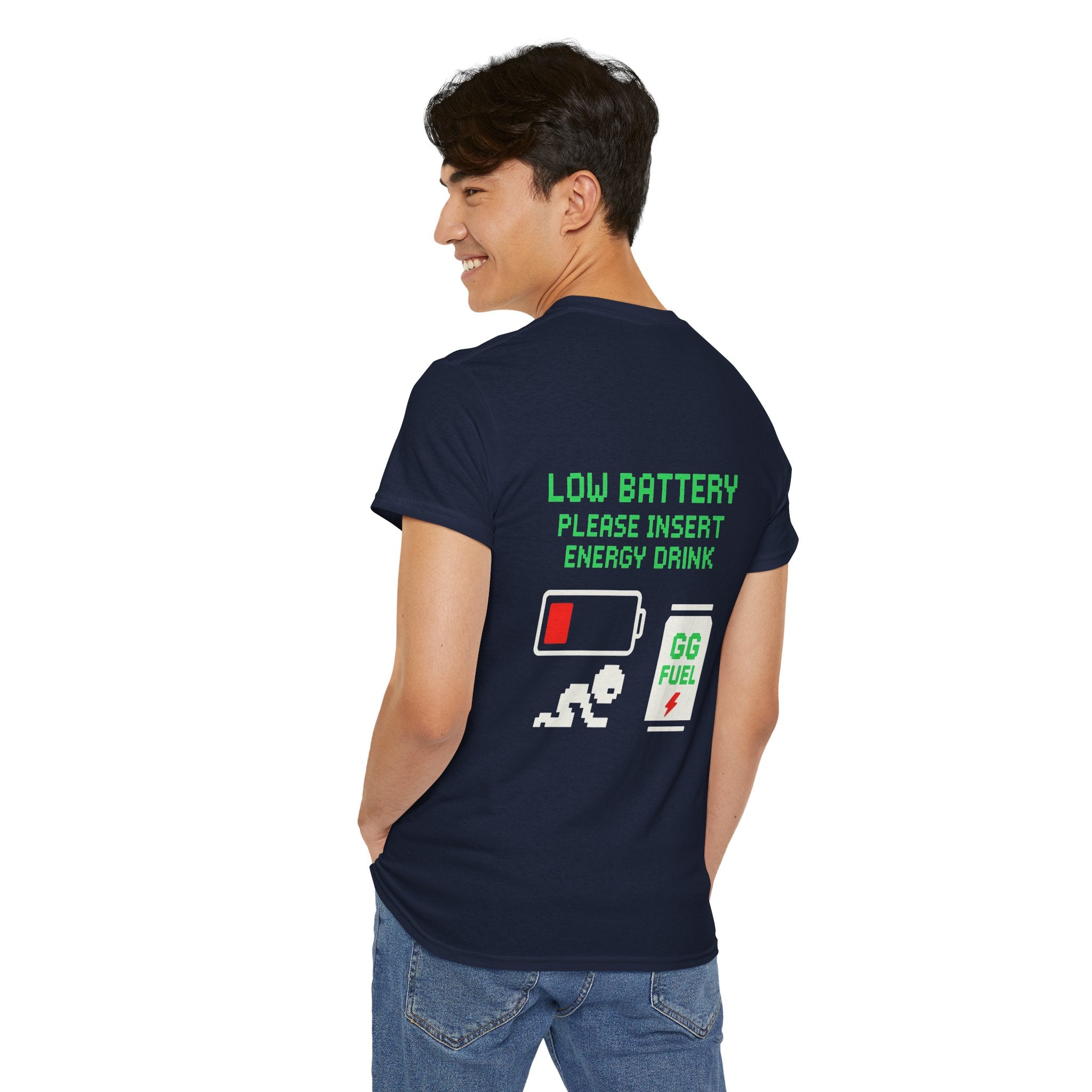 Low Battery – Please Insert Energy Drink – Gaming Meme Shirt