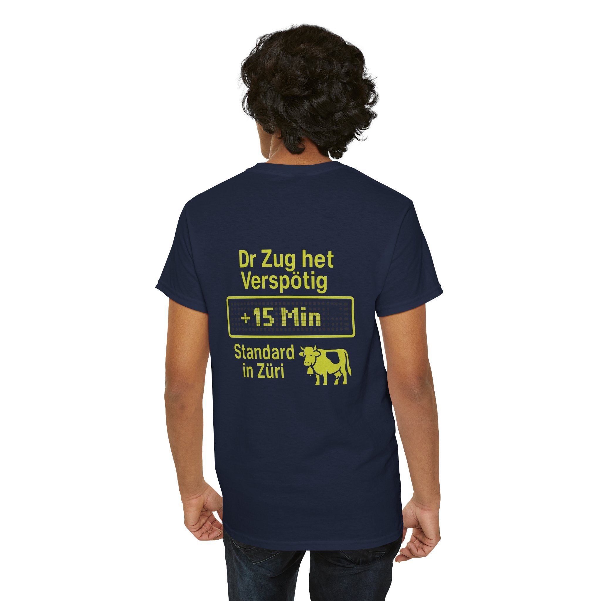 Dr Zug het Verspötig – Schweizer ÖV Meme Shirt
