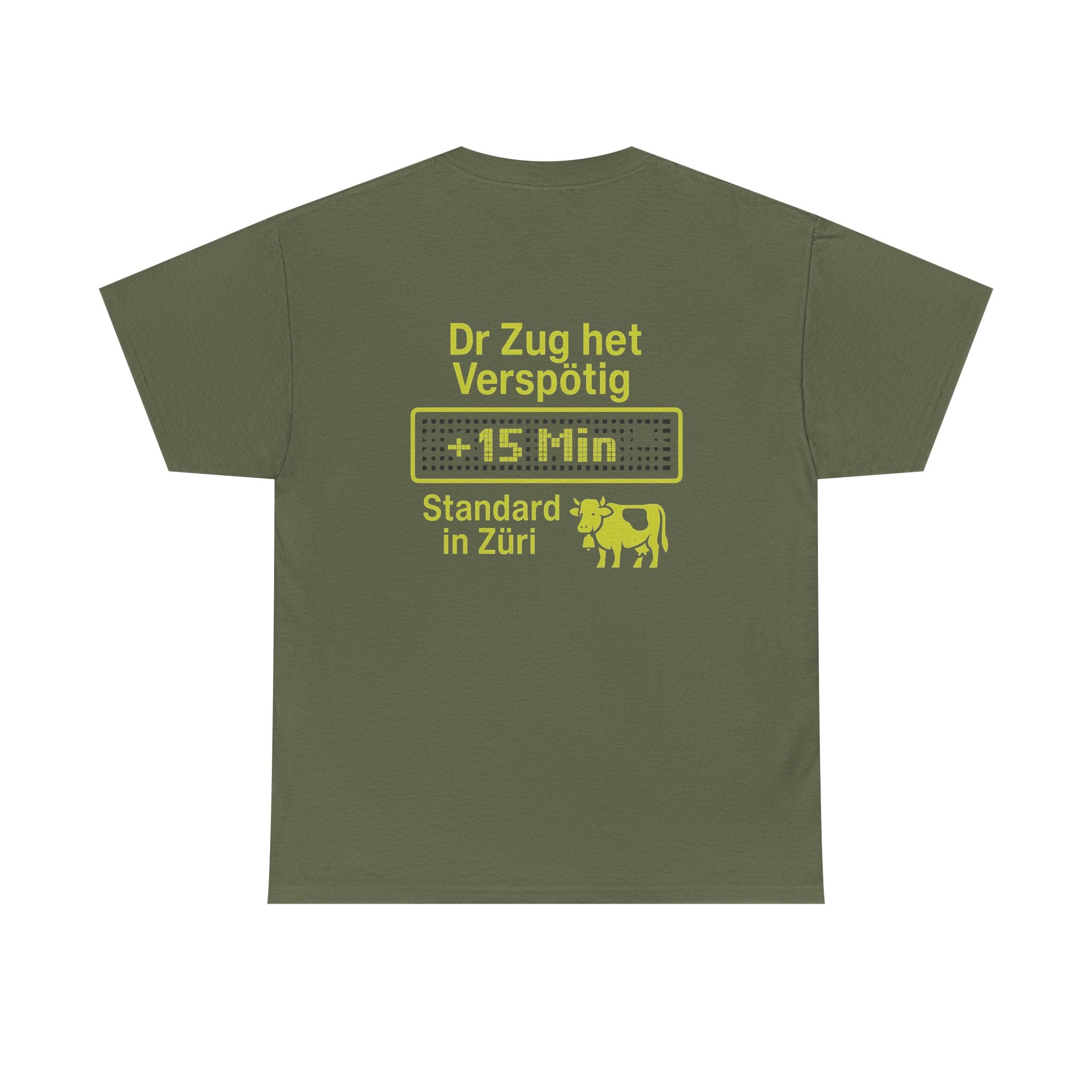 Dr Zug het Verspötig – Schweizer ÖV Meme Shirt