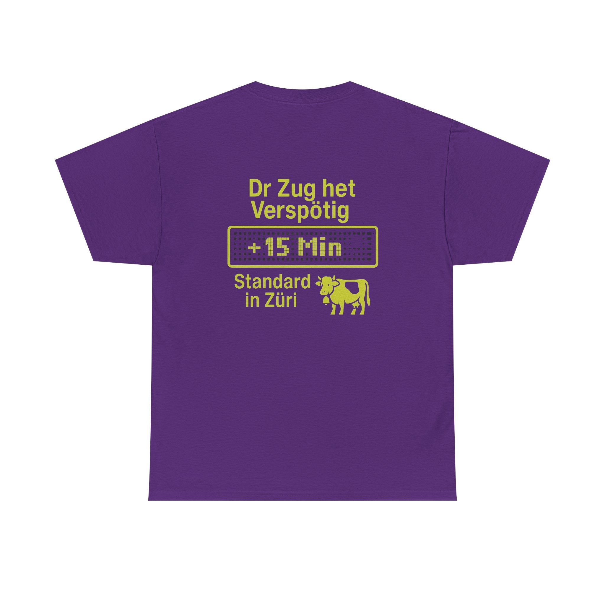 Dr Zug het Verspötig – Schweizer ÖV Meme Shirt