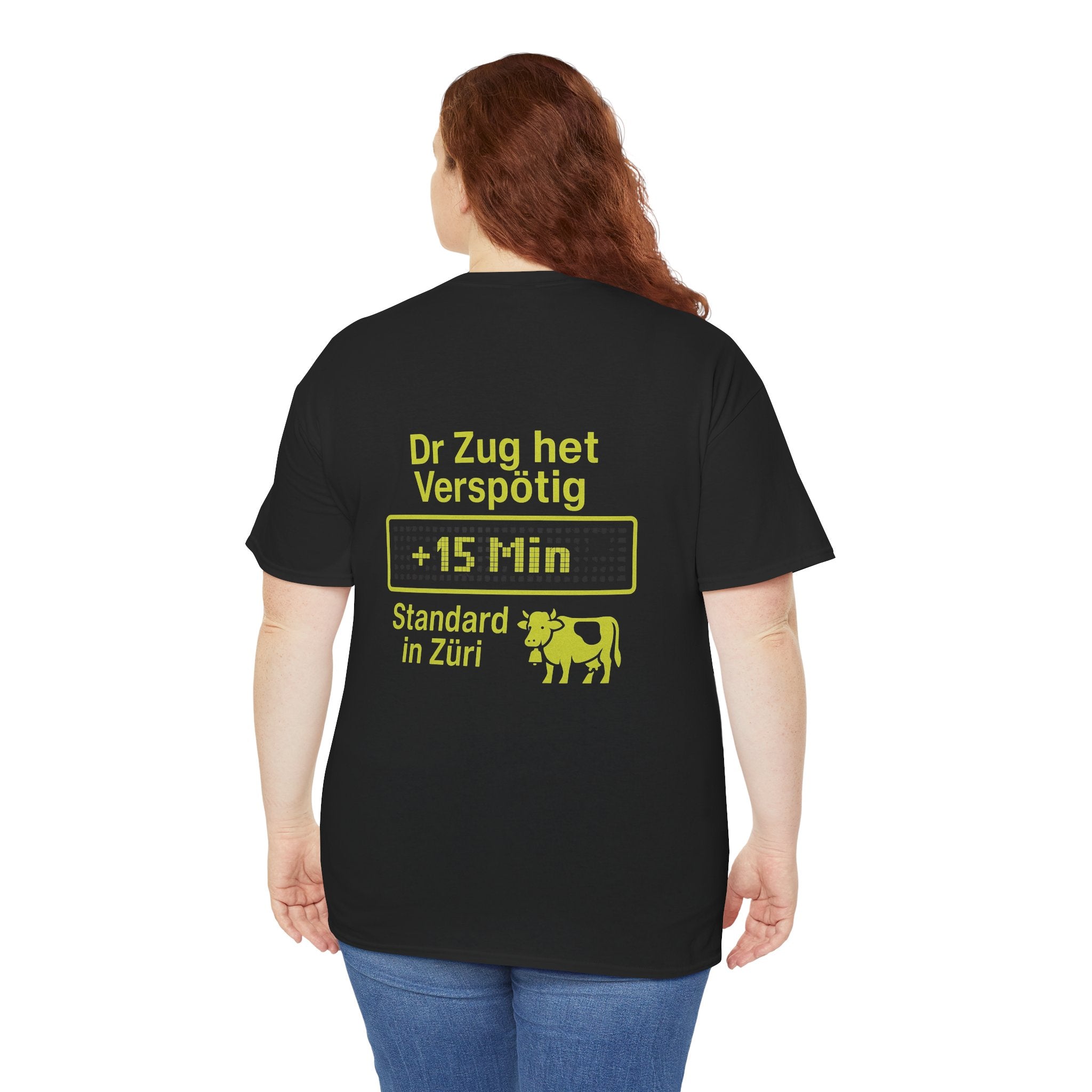 Dr Zug het Verspötig – Schweizer ÖV Meme Shirt