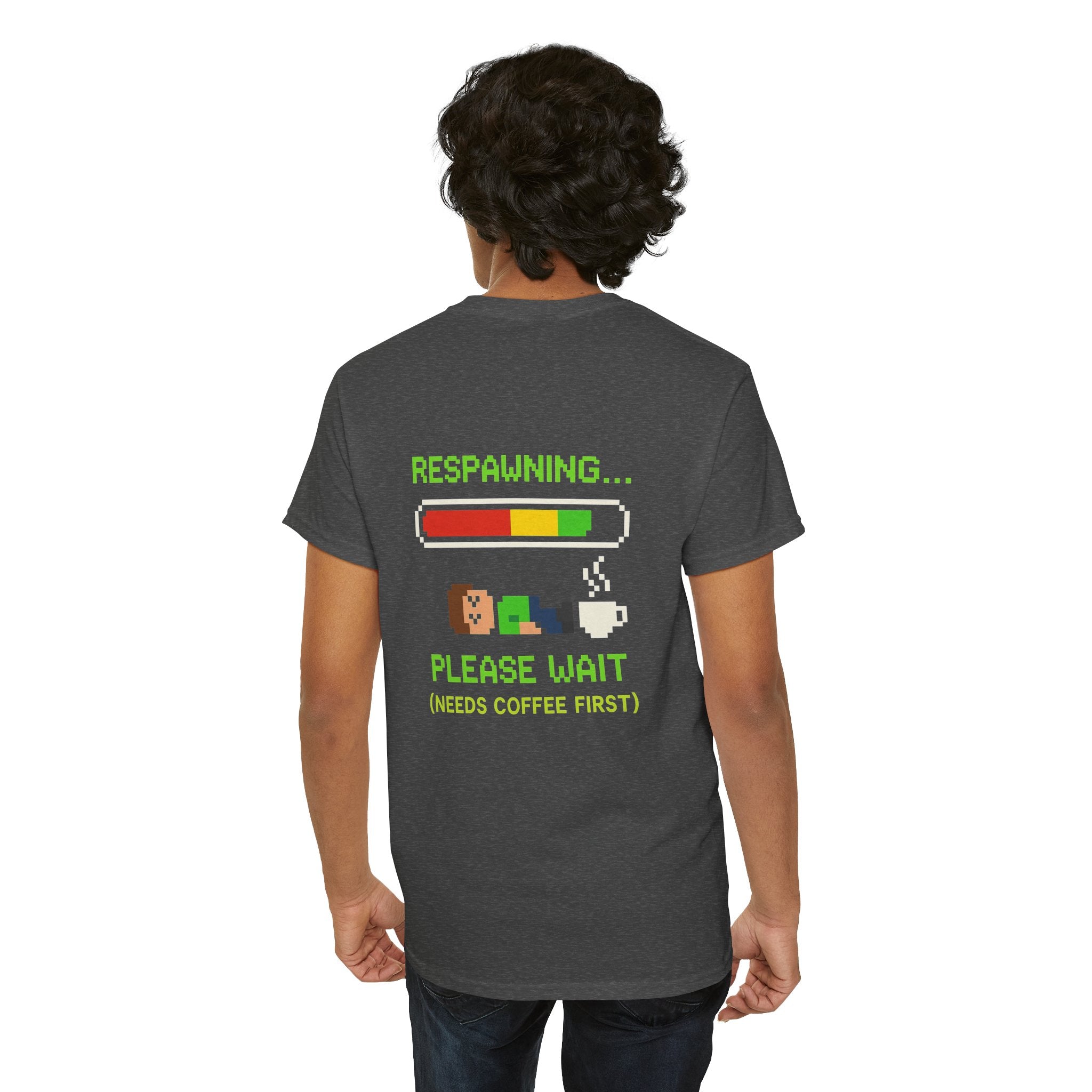 Respawning… Please Wait – Gamer Kaffee Meme T-Shirt