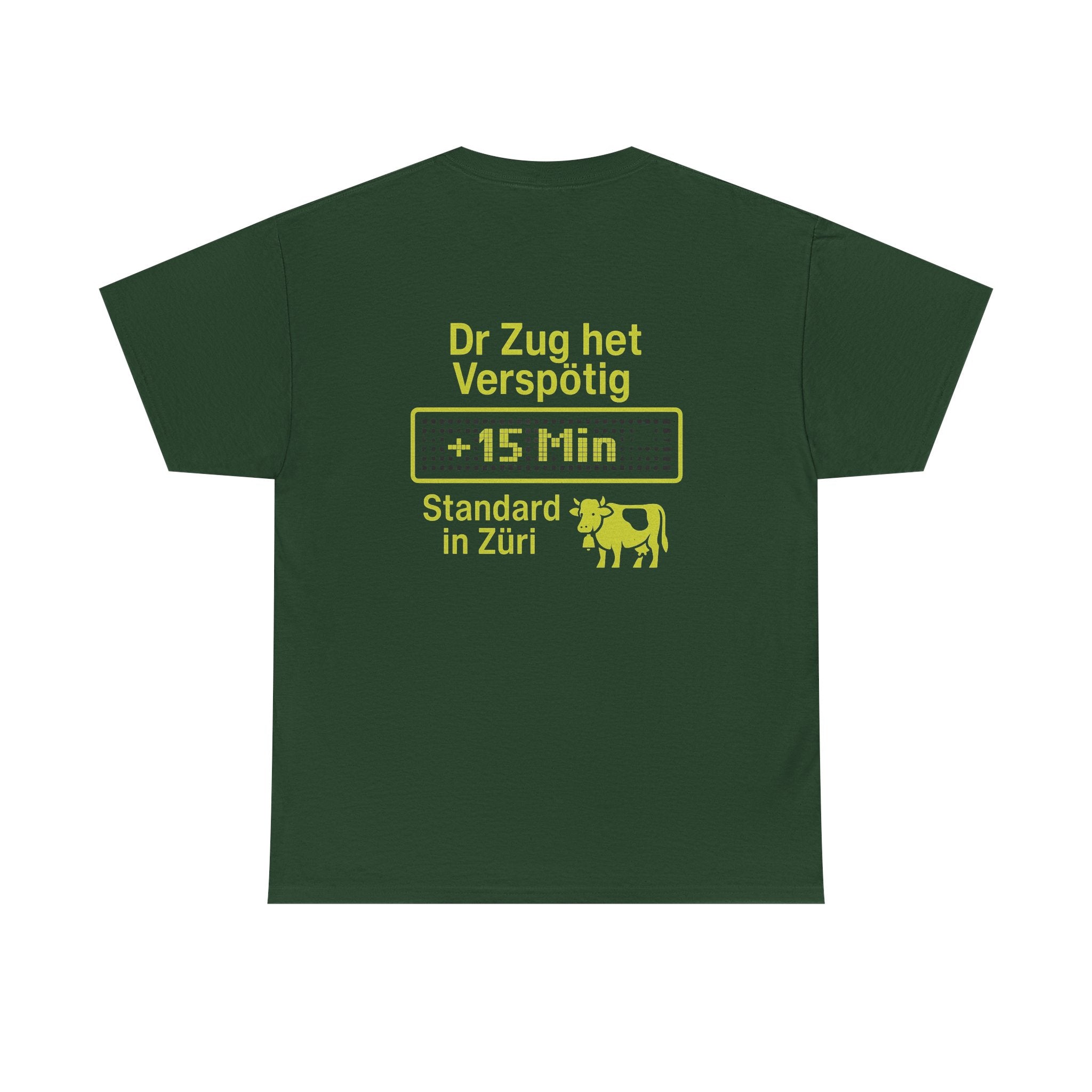 Dr Zug het Verspötig – Schweizer ÖV Meme Shirt