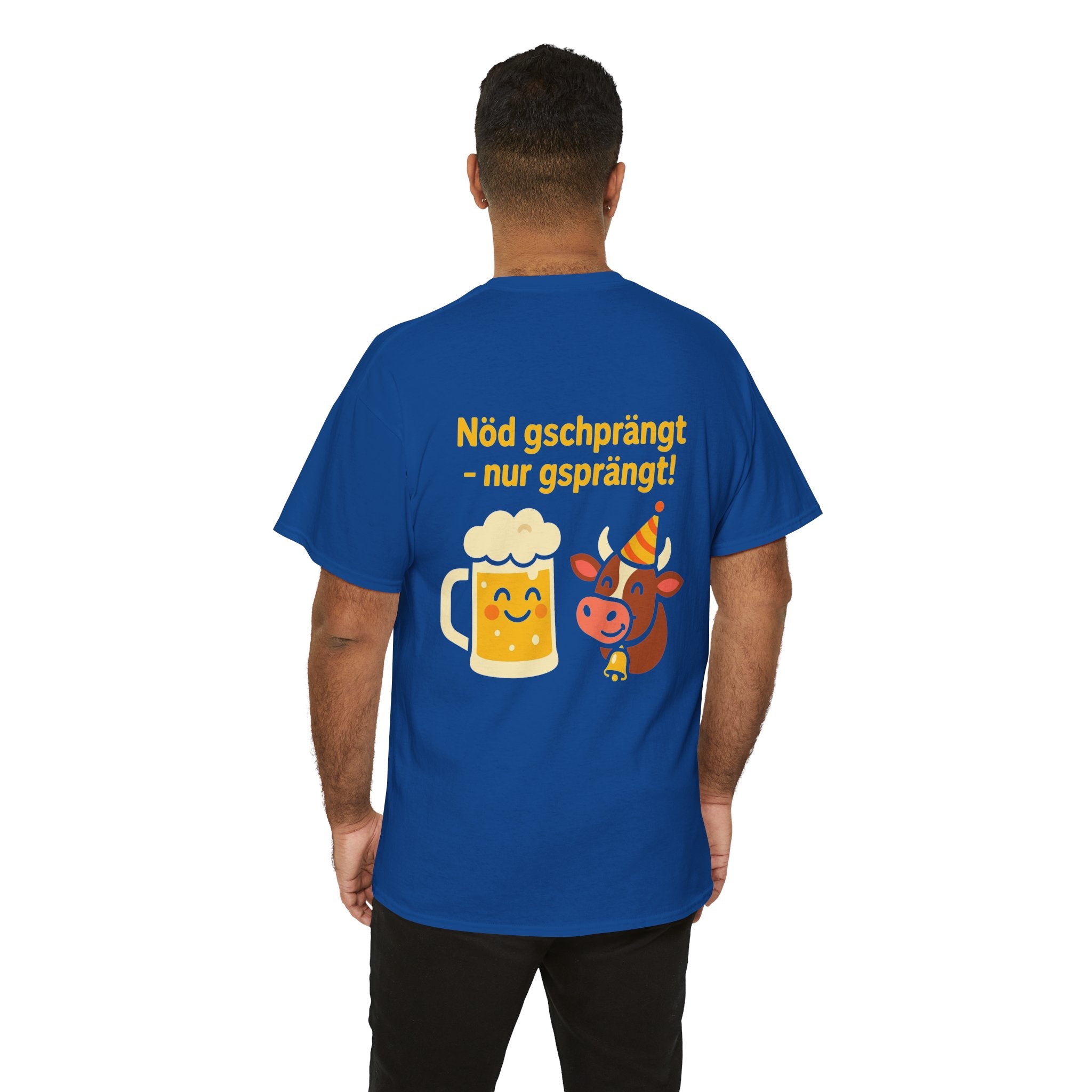 Nöd gschprängt – nur gsprängt – Schweizer Party Humor Shirt