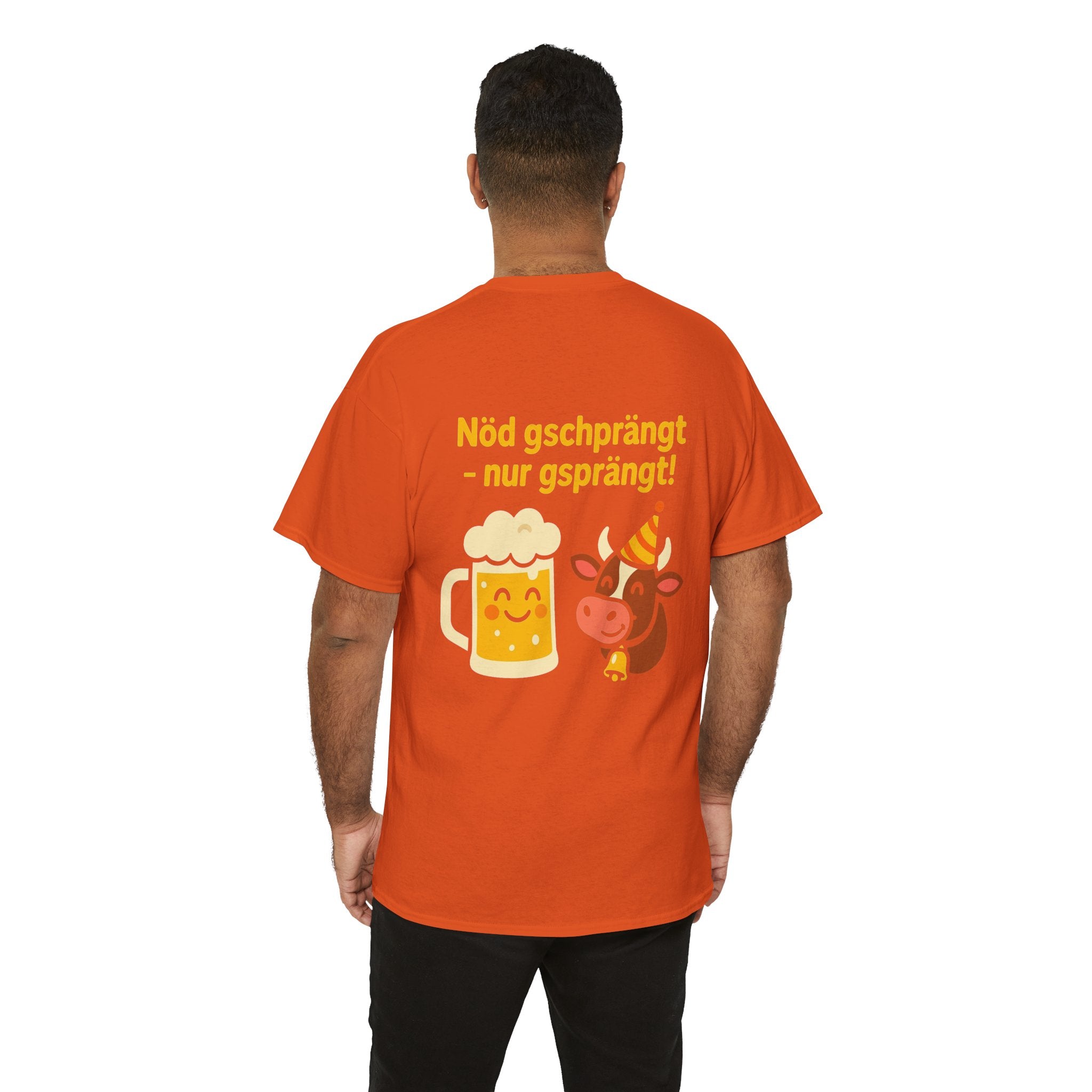 Nöd gschprängt – nur gsprängt – Schweizer Party Humor Shirt